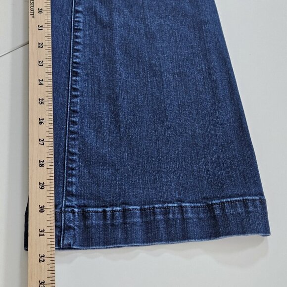 Torrid Jeans Women 12 Tall Blue Bombshell Flare Button Fly Stretch Denim Boho - Picture 8 of 15